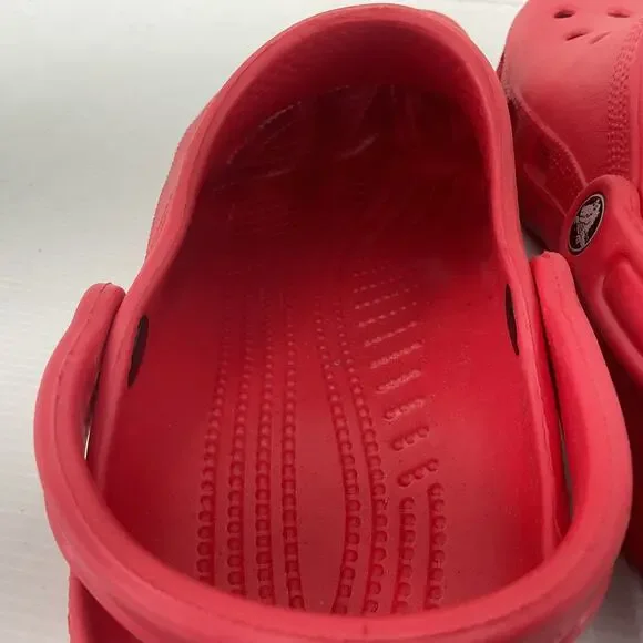 Red Synthetic Casual Shoes Crocs Women's Clogs Size 9 Preowned - Picture 5 of 6